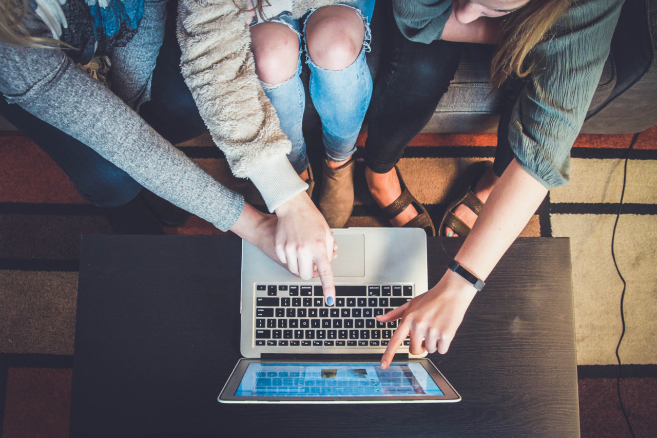 people web surfing on a MacBook